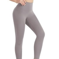 Xinqinghao ženske joge sportske hlače Čvrsto boje rastezljive duge hlače elastične struice čvrsto učvršćuju joga hlače khaki xl