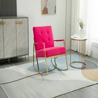 Akcentna stolica za ljuljanje za ljuljanje sa nogama od nehrđajućeg čelika - crvena