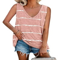 REJLUN dame majica V V izrez Torbe za majice bez rukava TUNIC Bluza Soft Lounge Top Pink L