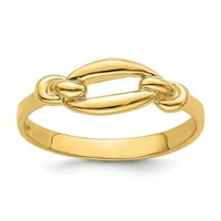 Čvrsta 14K žuto zlato Freeform Crnot prsten za prsten veličine 5,5