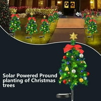 Virwir solarna božićna stabla za vanjske ukrase vodootporna krajna lampica LED drveća za vrtove dvorišne