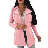 Ketyyh-Chn Ženske zime topli kaputi modni jesenski kaput zimski jakni kaput ružičasta, 4xl