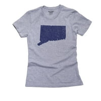 Connecticut Blue Demokratska - Izborna silueta Ženska pamučna siva majica