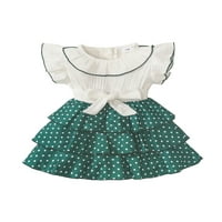 Arvbitana Baby Girl Princess suknje Set muha rukava s okruglim vratom Majica + elastične tačke ispisani