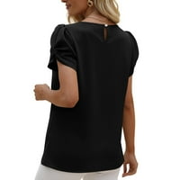 Slatke prevelike majice za žene kratki rukav bluze Regularne fit T majice Pulover pulover Šifonske majice