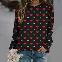 Dnevne košulje za Valentinovo za žene Valentinovo grafički print TOP CREWNECK pulover parovi modna dukserica