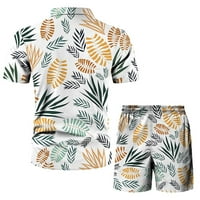 CLlios Havajske košulje za muškarce, muške modne kratke kratke hlače za kratke rukavice u dva povremena