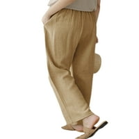 Bomotoo ženske casual pantalone sa džepovima Baggy Palazzo Pant Ljetni salon visokih struka Drće Khaki