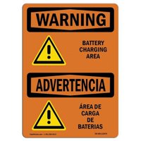 Prijava OS-WS-D-35-L- OSHA znak upozorenja - područje punjenja baterije dvojezično