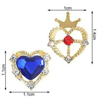 Nail Art Rhinestone Shining Dekoracija manikira DIY Raznoliki stilovi 3D Crown Heart Heart Charm Pribor