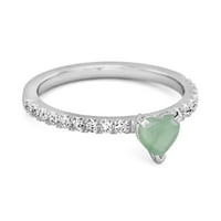 1. CTS smaragdni sterling srebrni srčani prsten jedinstveni ljubitelji za žene