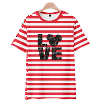 Mickey Mouse Striped majica, crtane majice za odmor kratke rukave, porodična majica za odrasle i djecu,