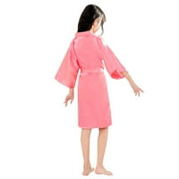 Dječja djevojka odjeća satenski ogrtači svileno spavanje kimono Soild Color Bathrobe Toddler zimska