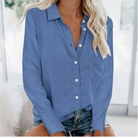 Cleariance Trendi Žene vrhovi Womans Button Bluza dugih rukava majica Ljetni modni uzročni vrhovi