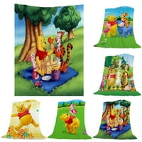 Winnie The Pooh Cartoon Comfort Backet pokloni Flannel Holidaywarm Fuzzy pokrivač za kućni kauč, krevet