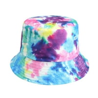 Žene Muška Vintage Tie Dye Ispiši ribarsku kapu Sklopivi kašika Hat ljetni novost Print Sun Visor Hat