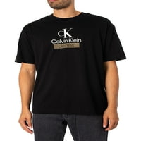 Calvin Klein Jeans Slogeni arhivska majica, crna