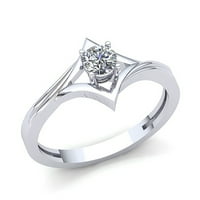 0,75ct okrugli rez Diamond Dame Bridal Solitaire Golvers Angažman prsten od 18k ruža, bijelo ili žuto
