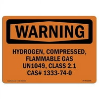Prijavi se OS-WS-A-710-L- in. OSHA znak upozorenja - vodonik, komprimirani, zapaljivi gas UN1049
