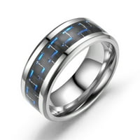 Yuehao Prsten prsten Carbon Par s tri boje čelika moda odrasli titanijski vlakno prstenovi