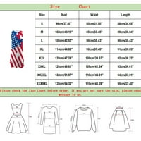 Hanzidakd Plus Veličina haljina za neovisnost za ženska Amerikanka 4. jula tiskana Boho sundress za