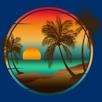 Priroda Sunset Palm Trees Muški kraljevski plavi grafički tee - Dizajn od strane ljudi L