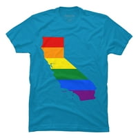 California Gay Pride Rainbow Flag LGBT košulja MENS TURQUOISE Blue Graphic Tee - Dizajn od strane ljudi