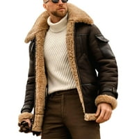 Muška topla kožna jakna s jedinstvenim modnim krznom Suede Collar idealan poklon za ekstremne zime l