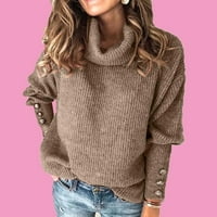 Pitauce ženska turtlenack preveliki dugi rukav ležerni kabelski rebrani kabel pleteni pulover džemper