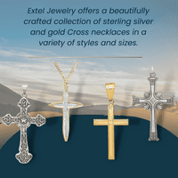 Extel srednje 14K Gold Cross u srcu šarm, izrađen u SAD-u