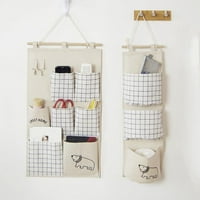 Gruyghost Viseće vrećice za pohranu Pamučne posteljine garderobe zidne torbice za spavaće sobe kuhinja Kupatilo, W1