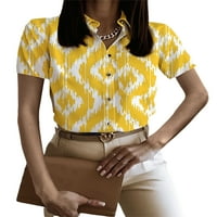 Haiti dame gumb rever na vratu Slim prsa džepne košulje za odmor polka tački bluza s kratkim rukavima