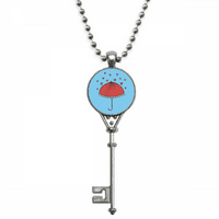 Crvena čipka kišobran Heart Weather Privjesak Vintage ogrlica Srebrni ključ nakit