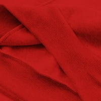 Labave dukseve Ženski slobodno vrijeme Božićni tisak Duge rukave s dugim rukavima Crveni XL