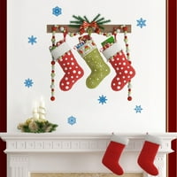 Božićna zabava Crtani Velike čizme pune poklona perli naljepnica na zidnim staklenim naljepnicama Yutnsbel