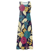 Haljine za žene plus veličine ženski čišćenje haljina za sunčanje V-izrez cvjetna plaža sunčana haljina