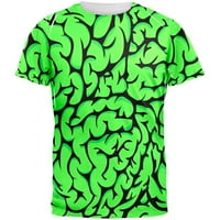 Halloween Green mozgovi po cijeloj odraslišnoj majici - 2x-velika