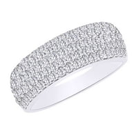 Okrugli rez bijeli prirodni dijamantski modni modni prsten za modni prsten u 10k bijeli zlatni prsten veličine-8,5