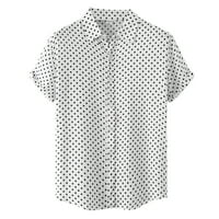 Wefuesd Muška majica muško ljetno casual valovna majica s kratkim rukavima Okrenite košulju za ovratnike