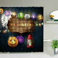 Halloween Pumpkins zavese za tuširanje Slatka crtana lubanja vještica Moon Holiday Children zaslon za