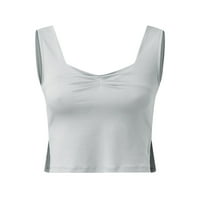Košulje za žene Grafički labavi fit bez rukava s rukavima Gornji naborani bustir vrat Strappy proreze