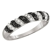 10k bijelo zlato okruglo Black Diamond BAND prsten CTTW