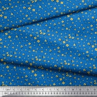 SOIMOI Blue Poliester Crepe tkanina Trgovina i trokuta Geometrijske tkanine otisci sa dvorištem širom