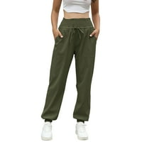 Ženske hlače Radne hlače Ležerne prilike sa visokim strukom sa džepovima luk čvorove joga putničke pantalone