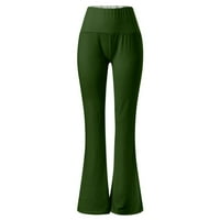 Tking modni ženski ljetni bootcut yoga hlače casual visoki plesni plesni vježbanje vojska zelene s