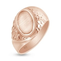 Muške 14K ruže zlato preko sterlinga srebrni jovijski prsten, veličina prstena 9.5