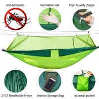 Vanjski kamp putnički plaža mosquito neto najlon dvostruki hammock 140 * zelena crna