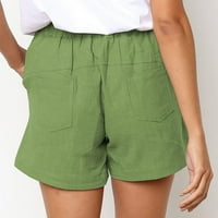 ECQKAME Žene Ljeto COCFY Shorts Clearence Žene plus veličine Kateli i džep elastične struke Labave čvrste