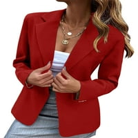 Dugme za ogrlice za žene LEAL Dugih rukava TUNIC Čvrsta boja Blazer jakna