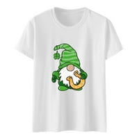 Dan St.Patricks Dame kratki rukav Okrugli vrat T Majica Moda Print Pulover Casual Top Majica